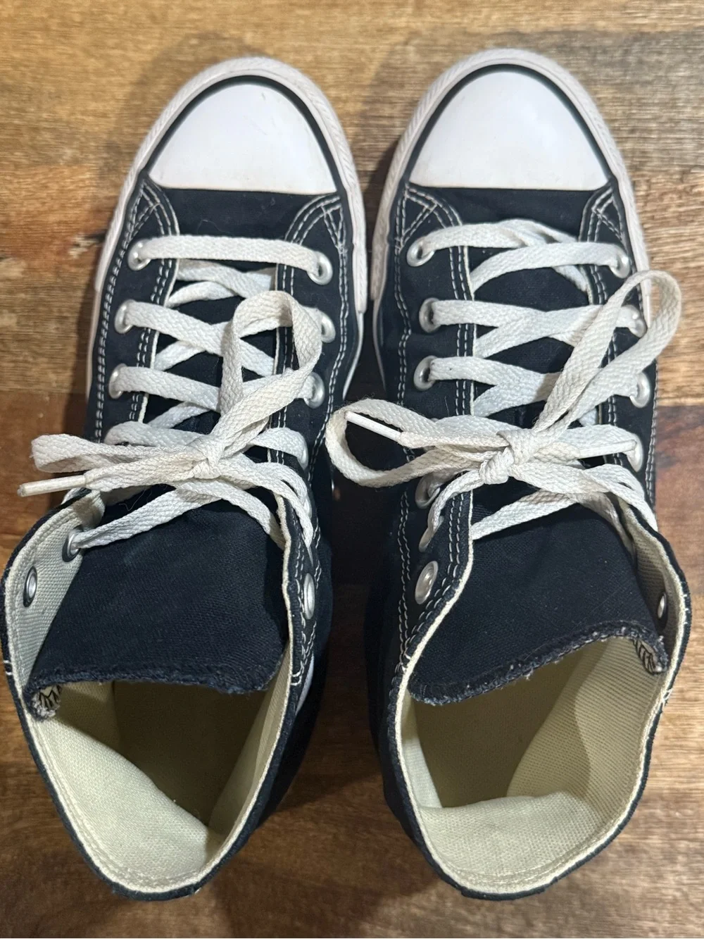 Converse Unisex Navy and White High-Top Sneakers W/8 M/6